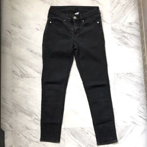H&M Divided Washed Black Mid Rise Skinny Jeans
